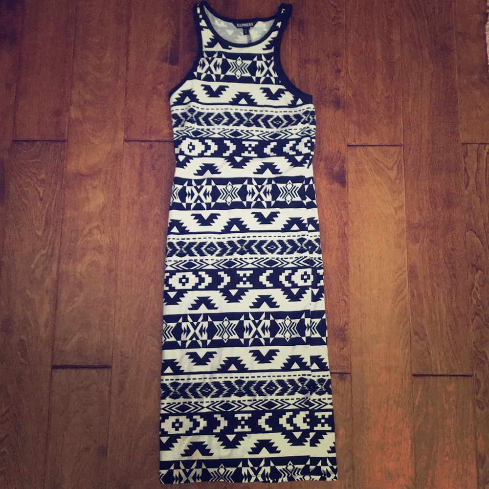 Express Tribal Bodycon Dress - B&W